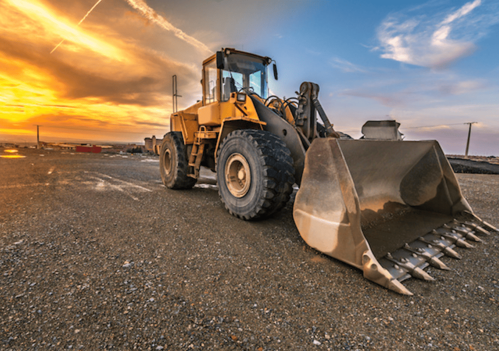 Heavy mining equipment operating in large-scale mining site
