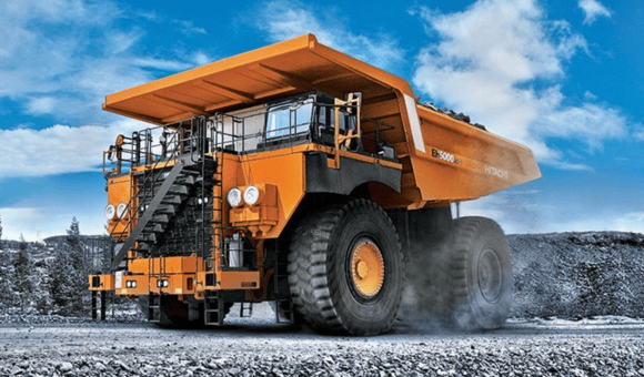 Heavy mining loader machine working at mine site