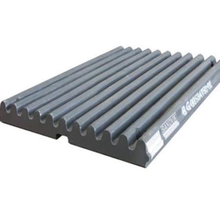 Sandvik J6930000 corrugated jawstock wear plate for Extec C10 QJ240 QJ241 jaw crusher — 18% manganese replacement jaw plate