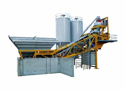 Transbatch mobile concrete batching plant compact foldable design with high output capacity