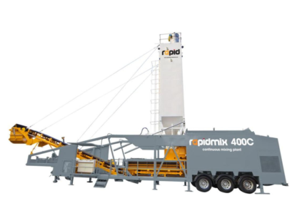 Rapidmix mobile continuous mixing plant high capacity construction equipment with cement silo